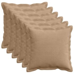 vidaXL Federa 6 pz HOUTEN Marrone 30 x 30 cm corduroy
