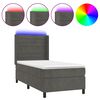 vidaXL Letto a Molle con Materasso e LED Grigio Scuro 90x200cm Velluto