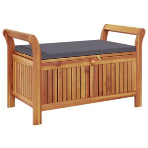 vidaXL Panca Portaoggetti Giardino Cuscino 91 cm Legno Massello Acacia