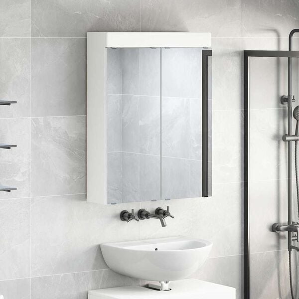 vidaXL Mobiletto per specchio da bagno TULUM Bianco 60 x 16,5 x 78 cm
