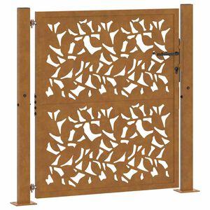 vidaXL Cancello da giardino 100x100 cm in acciaio corten con design a foglia