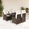 vidaXL Set da Pranzo da Giardino 5pz con Cuscini in Polyrattan Marrone