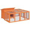 vidaXL Conigliera Marrone 144x123x67,5 cm in Legno Massello di Pino