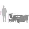 vidaXL Set Divano da Giardino 5 pz con Cuscini Grigio in Polyrattan