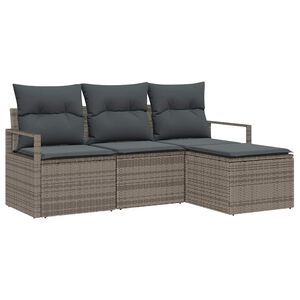 vidaXL Set di divani 4 pcs Grigio polyrattan