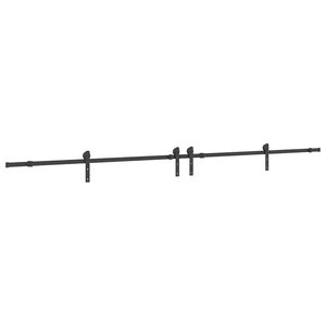 vidaXL Kit di Binari per Porte Scorrevoli 366 cm Acciaio Nero