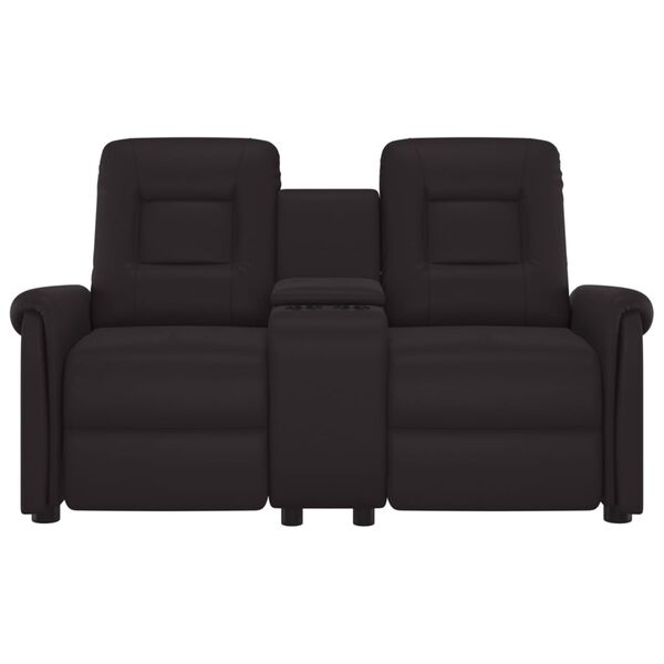 vidaXL Divano Massaggio Reclinabile a 2 Posti con Portabicchieri Nero