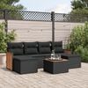 vidaXL Set Divani da Giardino con Cuscini 7pz Nero Polyrattan