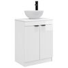 vidaXL Mobile da bagno con lavabo Bianco Lucido 54 x 35 x 83 cm