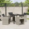 vidaXL Set da Pranzo per Giardino 5 pcs Grigio chiaro polyrattan