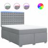 vidaXL Giroletto a Molle con Materasso Grigio Chiaro 160x200cm Tessuto