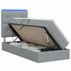 vidaXL Letto con contenitore LED e materasso Grigio Chiaro 90 x 190 cm