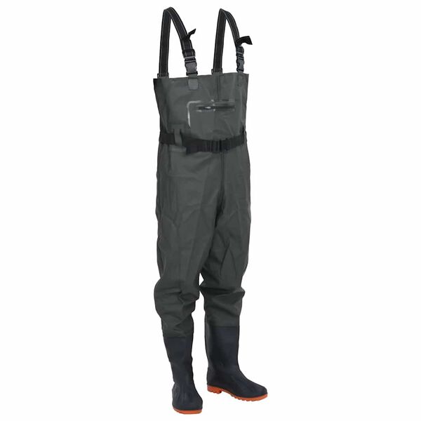 vidaXL Wader con Stivali e Cintura Verde Scuro Taglia 39