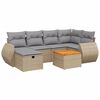 vidaXL Set Divano da Giardino 7 pz con Cuscini Beige Misto Polyrattan