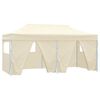 vidaXL Gazebo Professionale Pieghevole con 4 Pareti 3x6m Acciaio Crema