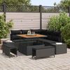 vidaXL Set Divano da Giardino con cuscino 8 pcs Nero Poly Rattan