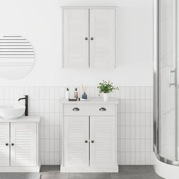 vidaXL Set di mobili per il bagno VIGO 2 pcs Bianco e Bianco Antico