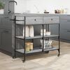 vidaXL Carrello Cucina Grigio Sonoma 105x42x95 cm in Legno Multistrato