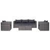 vidaXL Set Divani da Giardino 6 pz con Cuscini in Polyrattan Grigio