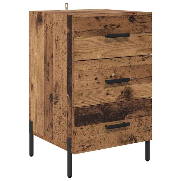 vidaXL Armadio da Notte con cassetto Legno vecchio 40 x 40 x 66 cm