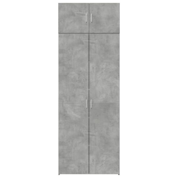 vidaXL Armadietto Grigio Cemento 80x42,5x225 cm in Truciolato