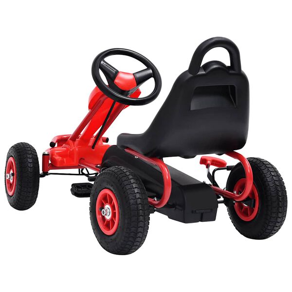 vidaXL Go Kart a Pedali con Pneumatici Rosso