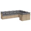 vidaXL Set Divano da Giardino 9 pz con Cuscini Beige in Polyrattan
