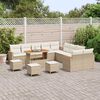 vidaXL Set Divano da Giardino con cuscino Beige Poly Rattan