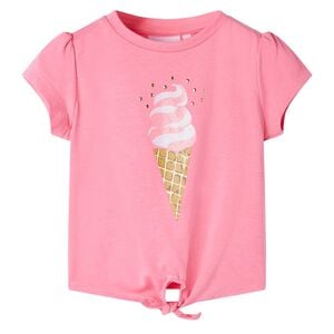 vidaXL Maglietta da Bambina Rosa Fluo Brillante 92