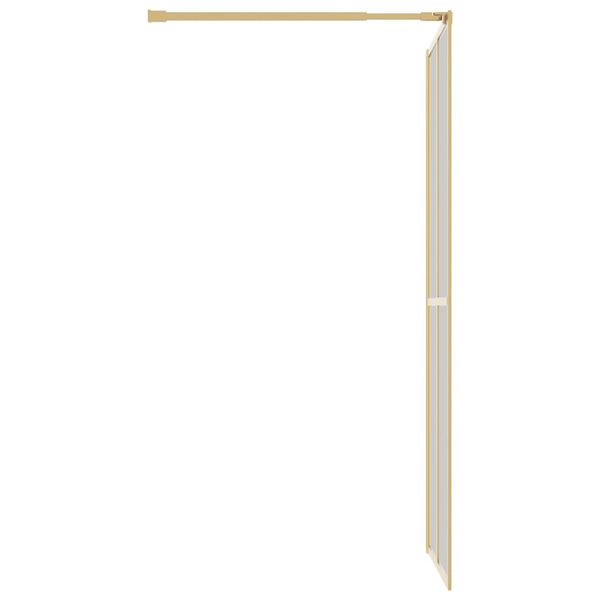 vidaXL Parete per Doccia Walk-in Vetro Trasparente ESG 100x195 cm Oro