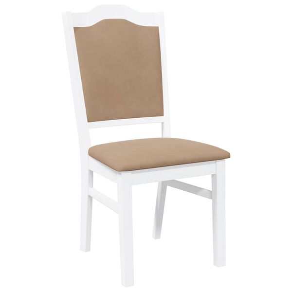 vidaXL Sedie da Pranzo con Cuscini 2 pz Bianco Legno Massello di Hevea