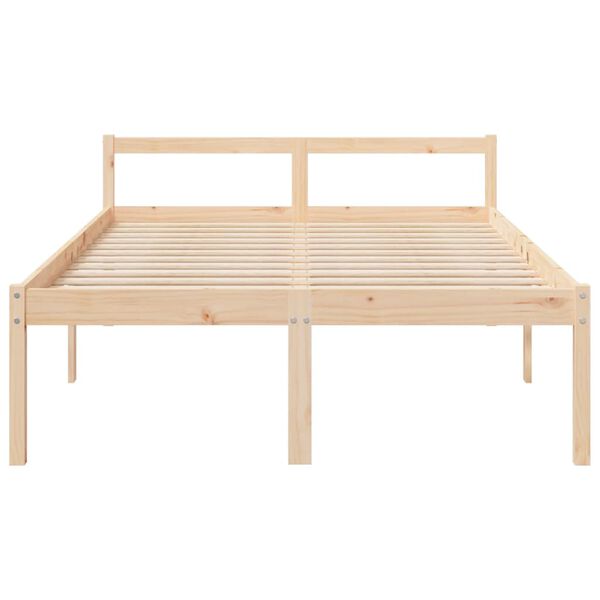 vidaXL Letto per Anziani 135x190 cm Double in Legno Massello di Pino