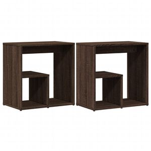 vidaXL Tavolini 2 pz Rovere Marrone 50x30x50 cm in Legno Multistrato