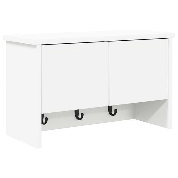 vidaXL Appendiabiti a muro Bianco 50 x 20 x 30 cm Legno multistrato