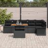 vidaXL Set Divano da Giardino con cuscino 7 pcs Nero polyrattan