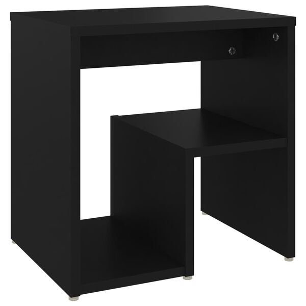 vidaXL Comodino Nero 40x30x40 cm in Legno Multistrato