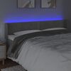 vidaXL Testiera a LED Grigio Chiaro 163x16x78/88 cm in Velluto