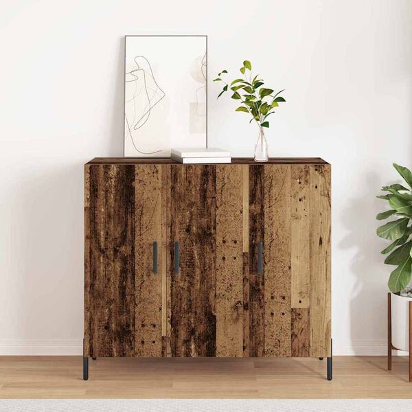 vidaXL Credenza Legno vecchio 90 x 34 x 80 cm Legno multistrato