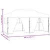 vidaXL Gazebo Professionale Pieghevole con 4 Pareti 3x6m Acciaio Crema