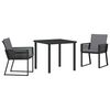 vidaXL Set da Pranzo per Giardino 3 pz Nero