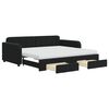 vidaXL Divano Letto Estraibile con Cassetti Nero 90x190 cm in Velluto