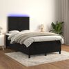 vidaXL Letto a Molle con Materasso e LED Nero 120x190 cm in Velluto