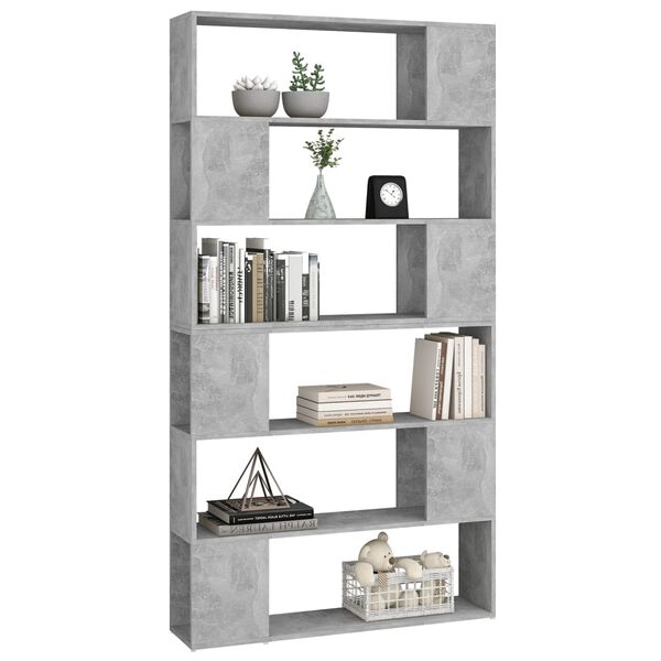 vidaXL Libreria/Divisorio Stanza Grigio Cemento 100x24x188 cm