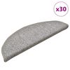 vidaXL Tappetini per scale 30 pz 56x17x3 cm Grigio chiaro Semicircolari