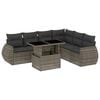 vidaXL Set Divani da Giardino 7 pz con Cuscini Grigio in Polyrattan