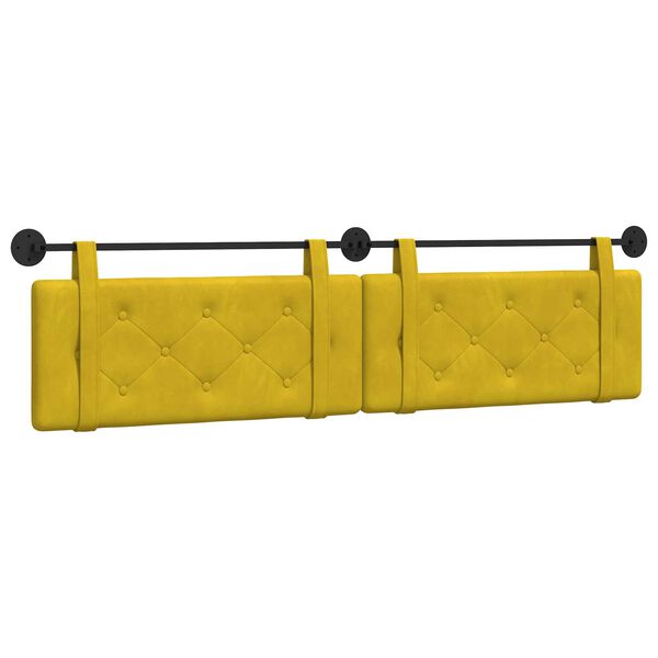 vidaXL Testata appesa Giallo 210 x 55 x 5 cm Velluto