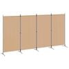 vidaXL Paravento a 4 Pannelli Beige 346 x 180 cm Tessuto