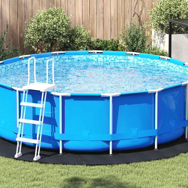 vidaXL Telo per Fondo Piscina Nero &Oslash; 366 cm Tessuto Non Tessuto