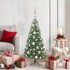 vidaXL Albero di Natale con 150 LED con supporto Verde 120 cm PVC