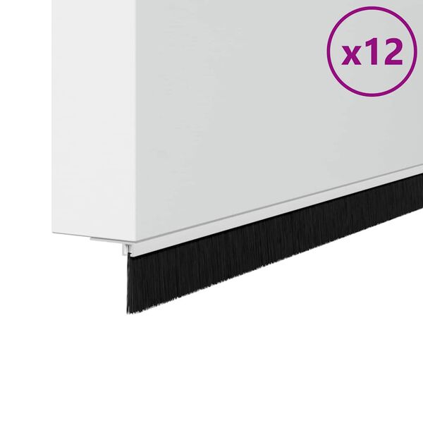 vidaXL Spazzole per porte a vite 12 pcs Bianco 100 cm